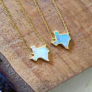 Texas White Opal Pendant Silver Necklace